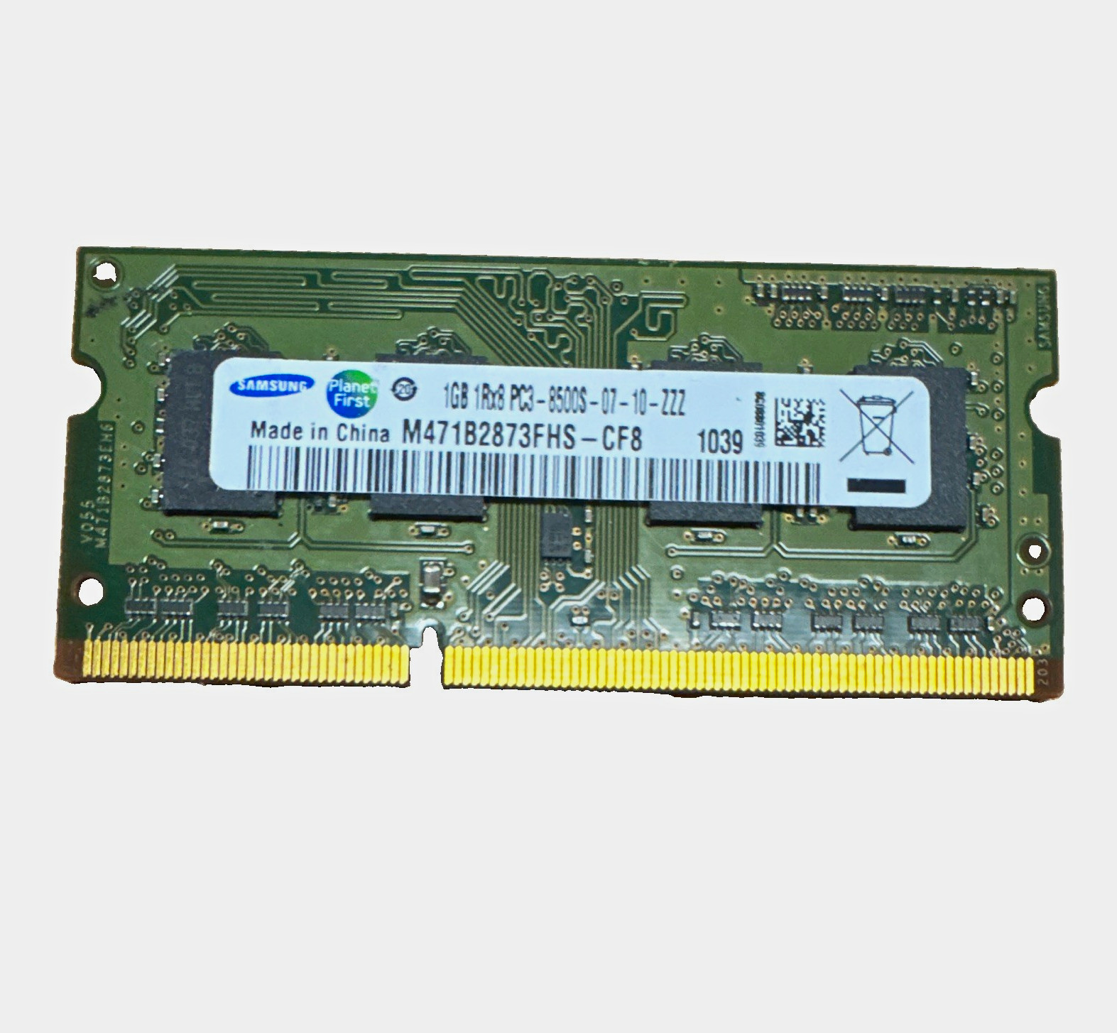 Samsung 1GB DDR3 SO-DIMM PC3-8500S 204-Pin Memory M471B2873FHS-CF8