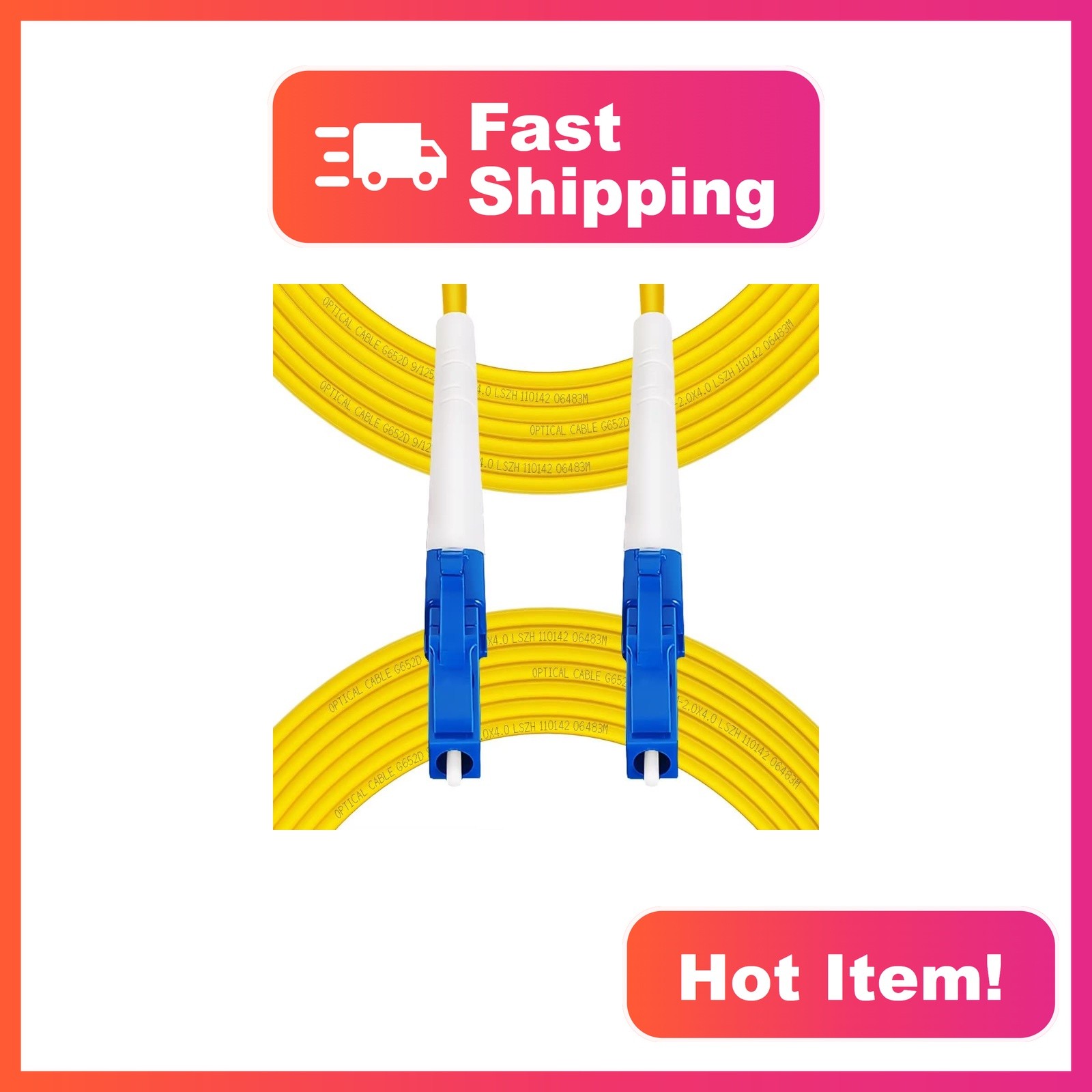 Fibergaga 30m OS2 LC LC Fiber Patch Cable Single Mode Simplex 9/125µm