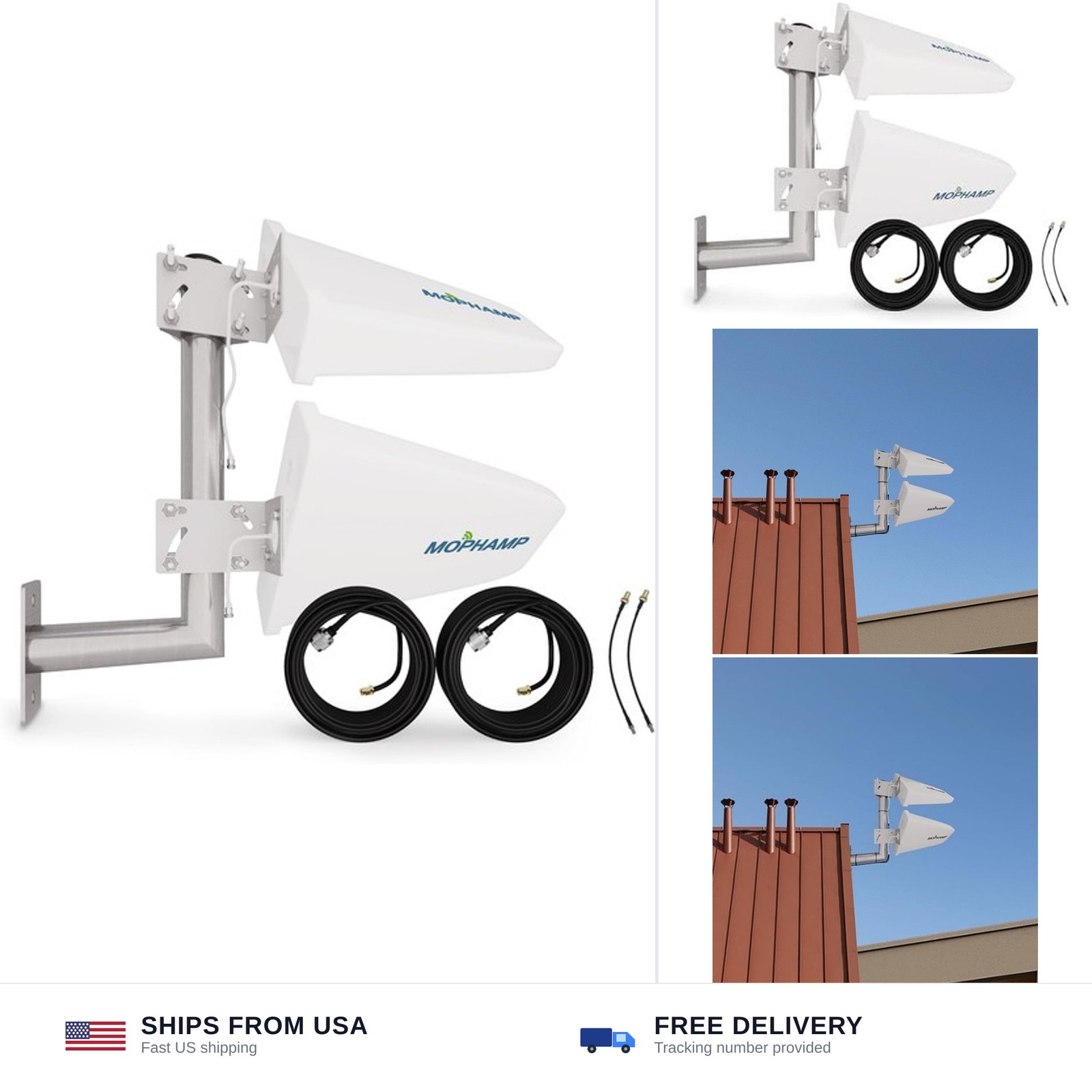 MIMO 2x2 External 4G LTE/5G Log Periodic Antenna 698-3800 MHz 10dBi Works wit...