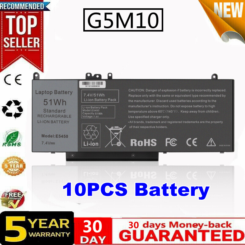 ✅Lot 10x Battery for Dell Latitude E5450 E5550 15.6" WYJC2 8V5GX G5M10 7.4V 51Wh