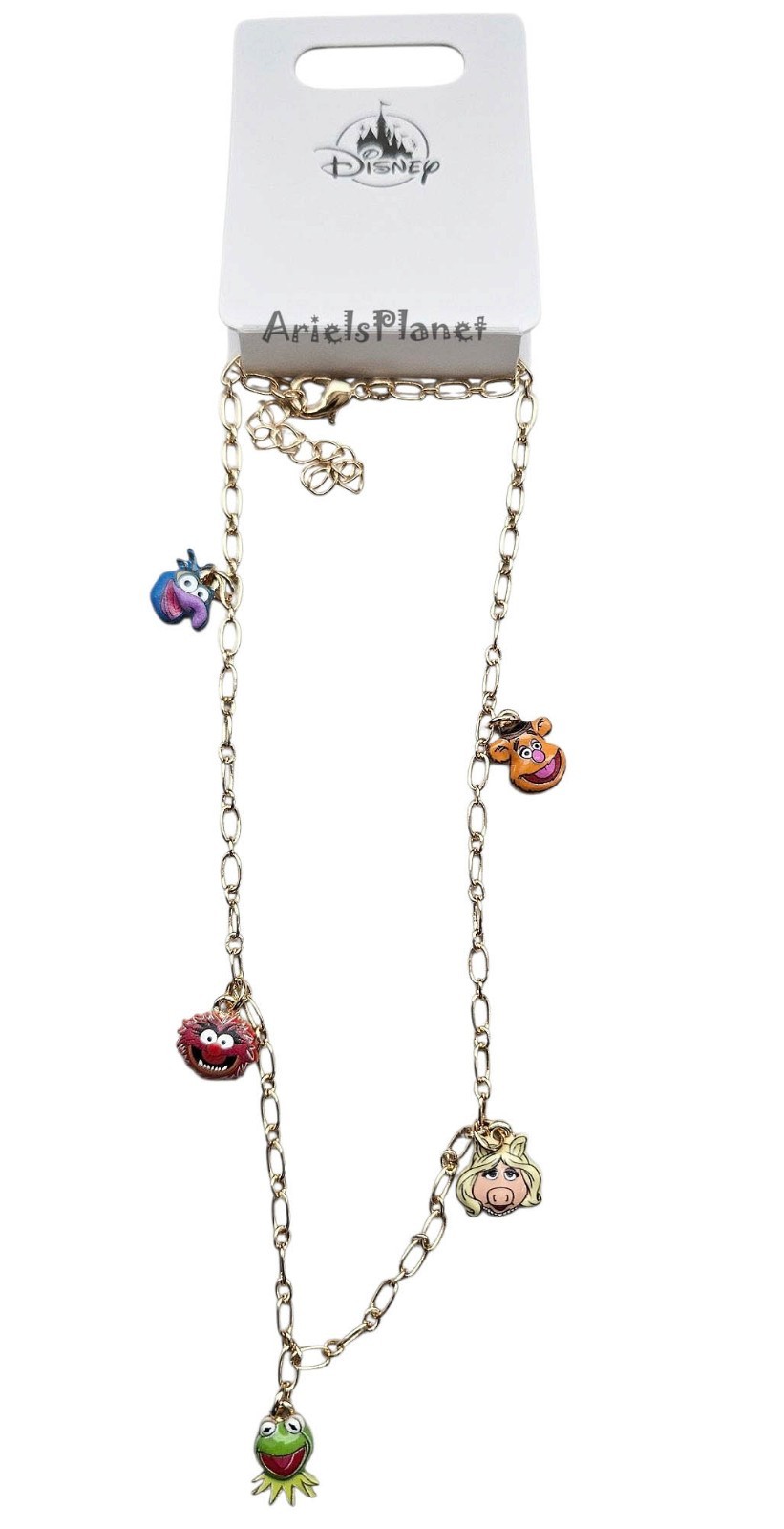 2026 Disney Parks Muppets Miss Piggy Animal Gonzo & Kermit Goldtone Necklace