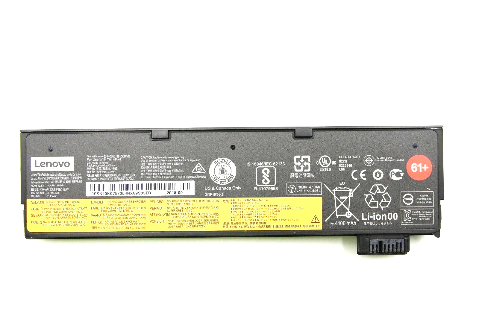 New Genuine Lenovo T470 T570 T580 A475 48Wh 6-Cell Battery SB10K97583 01AV491