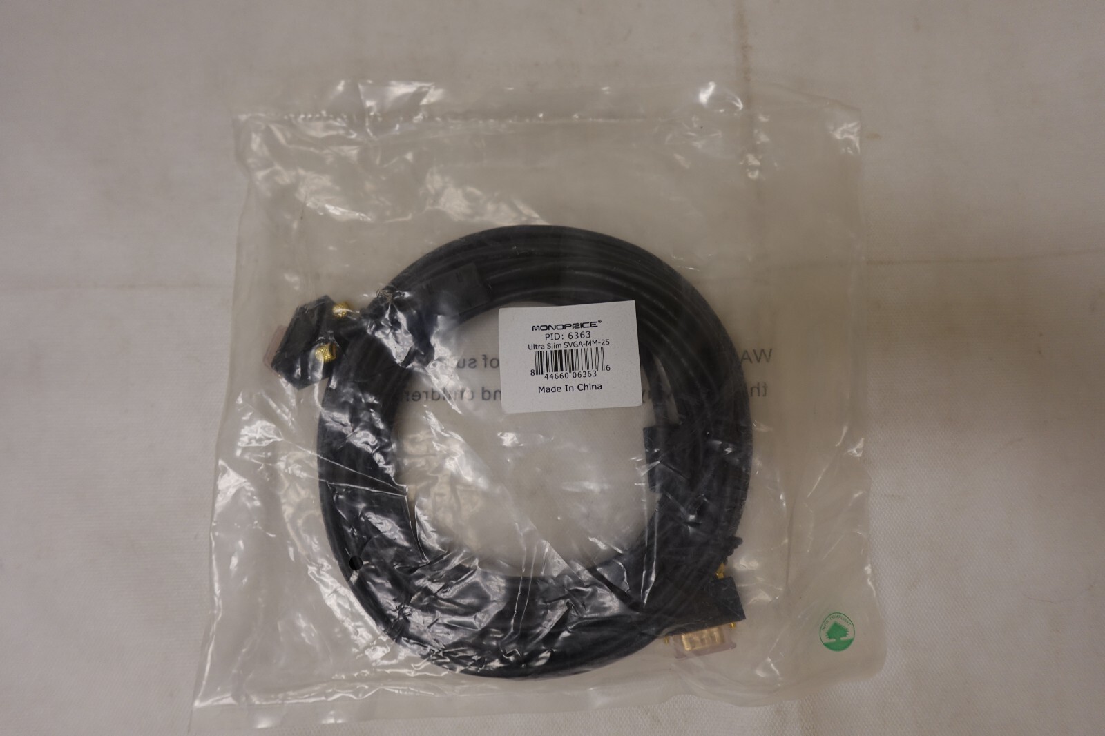 Ultra Slim SVGA Super VGA M/M Monitor Cable - 25 Feet With Ferrites | 30/32AWG