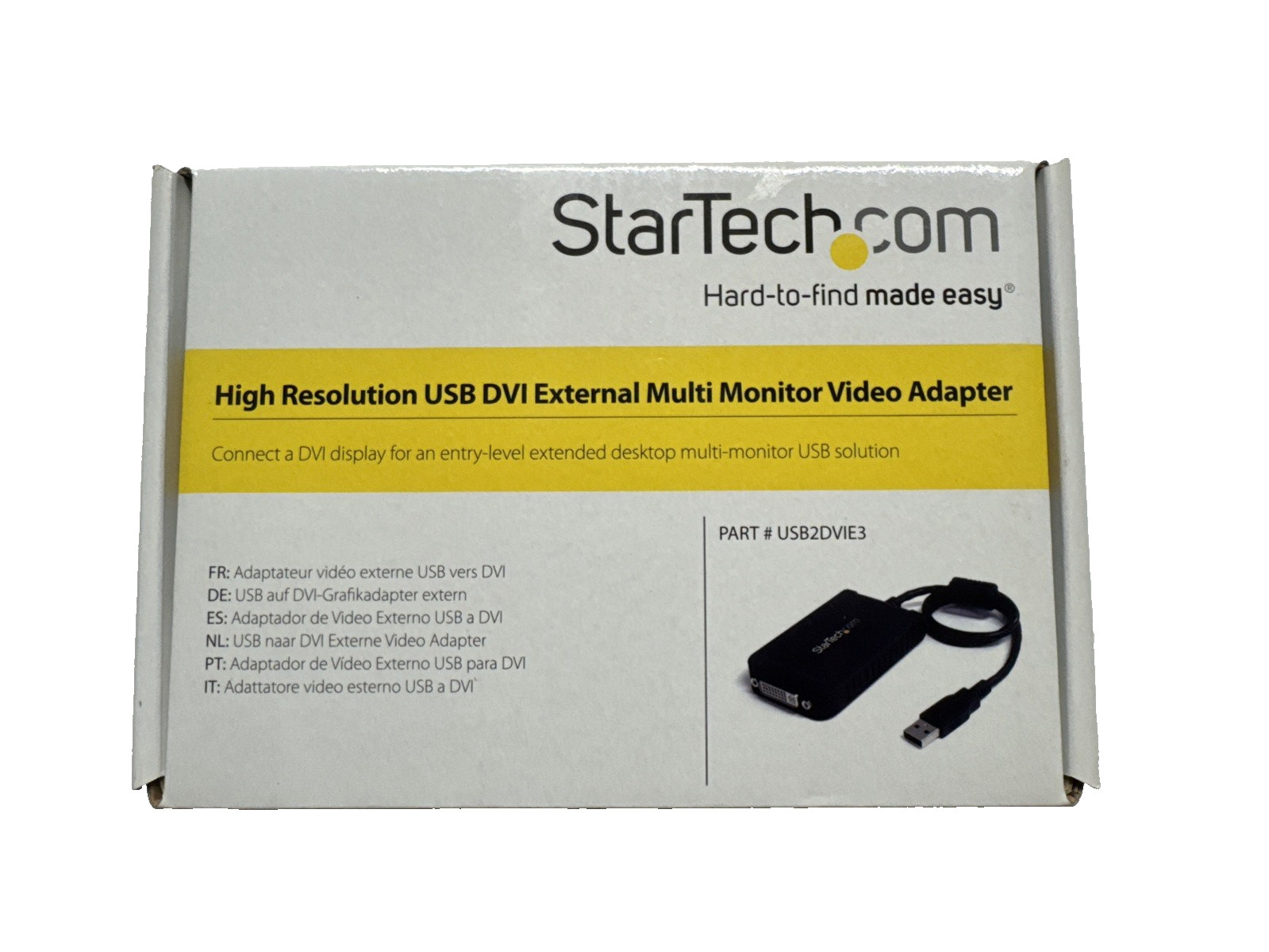 Startech High Resolution USB DVI Multi Monitor Video Adapter USB2DVIE3  NEW