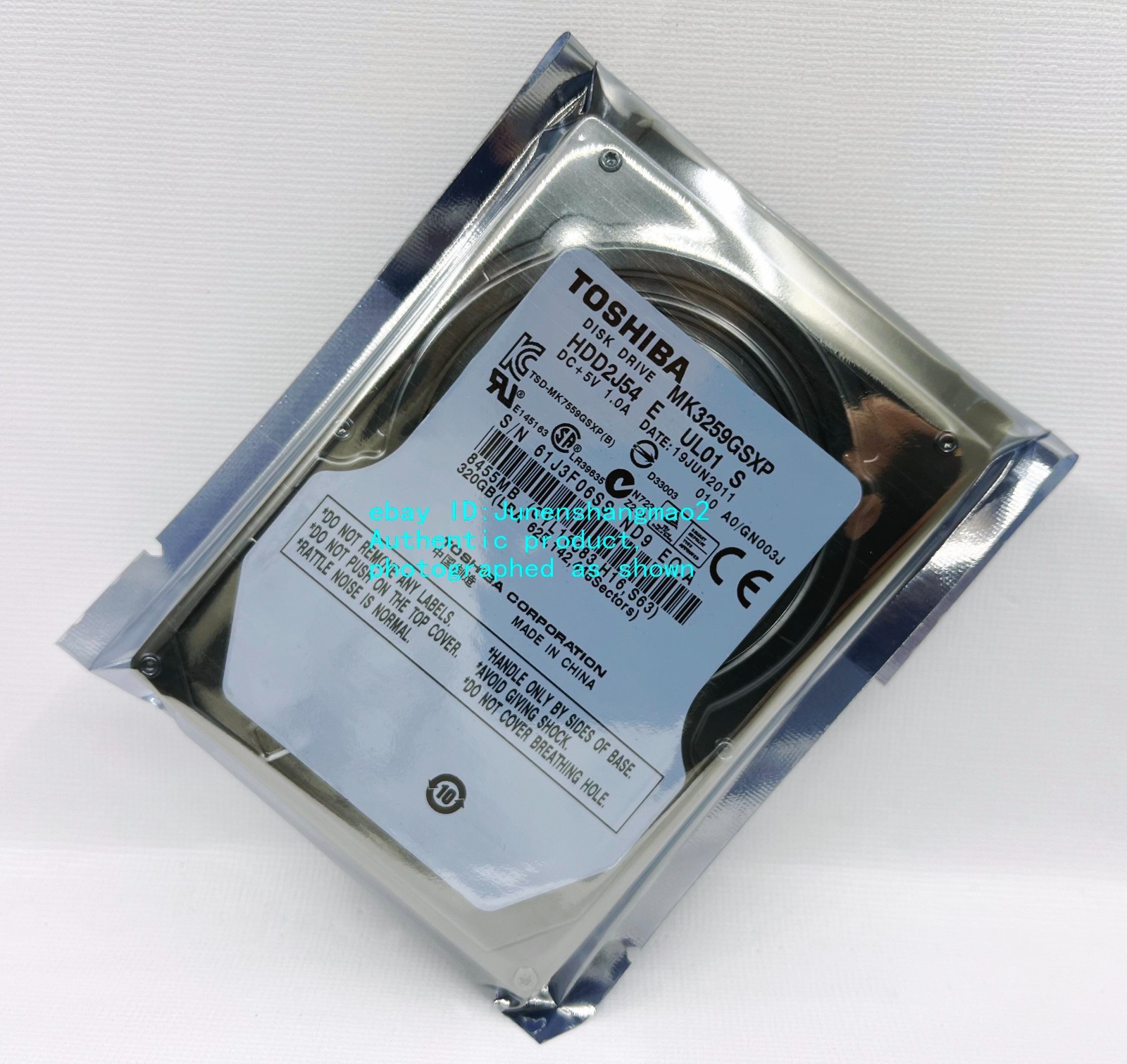 Special purpose Toshiba 320GB 5400RPM 2.5" MK3259GSXP hard drive