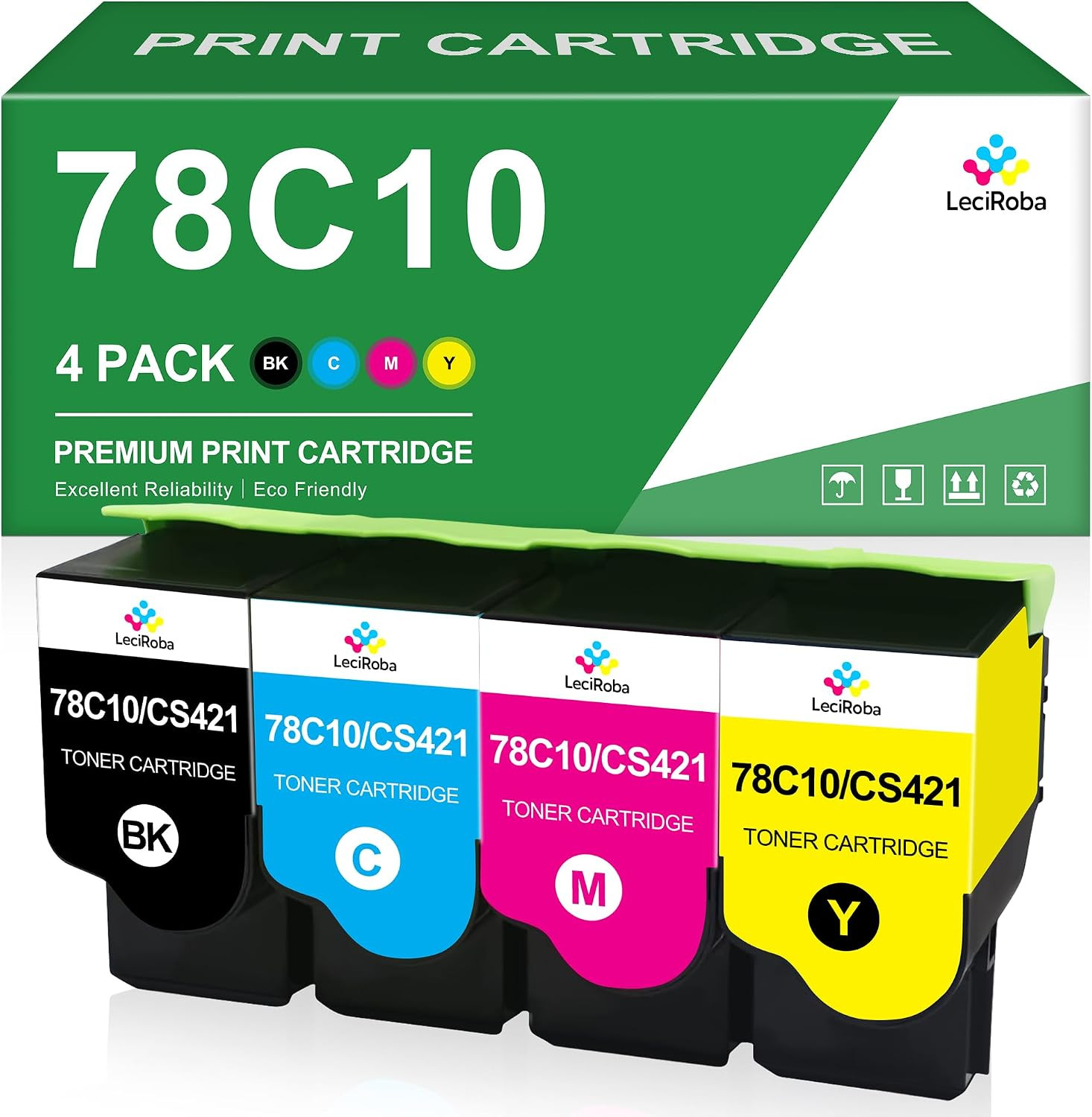 Leciroba CS421 78C10 Toner Cartridge Replacement for Lexmark 78C10 78C10K0 78C10