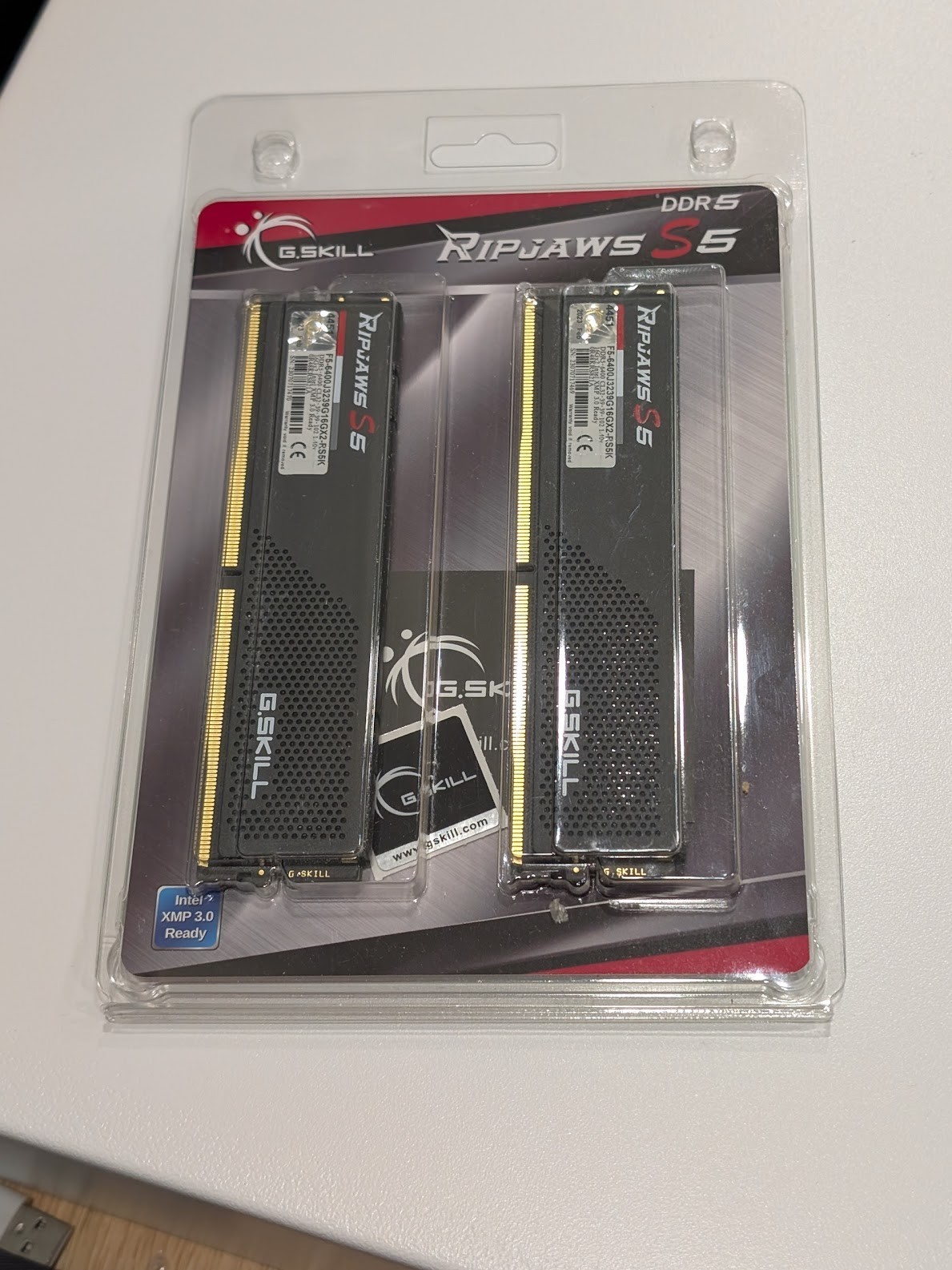 G.SKILL Ripjaws S5 32GB 2x16GB DDR5 6400 6000 CL32 XMP 3.0 Intel Black