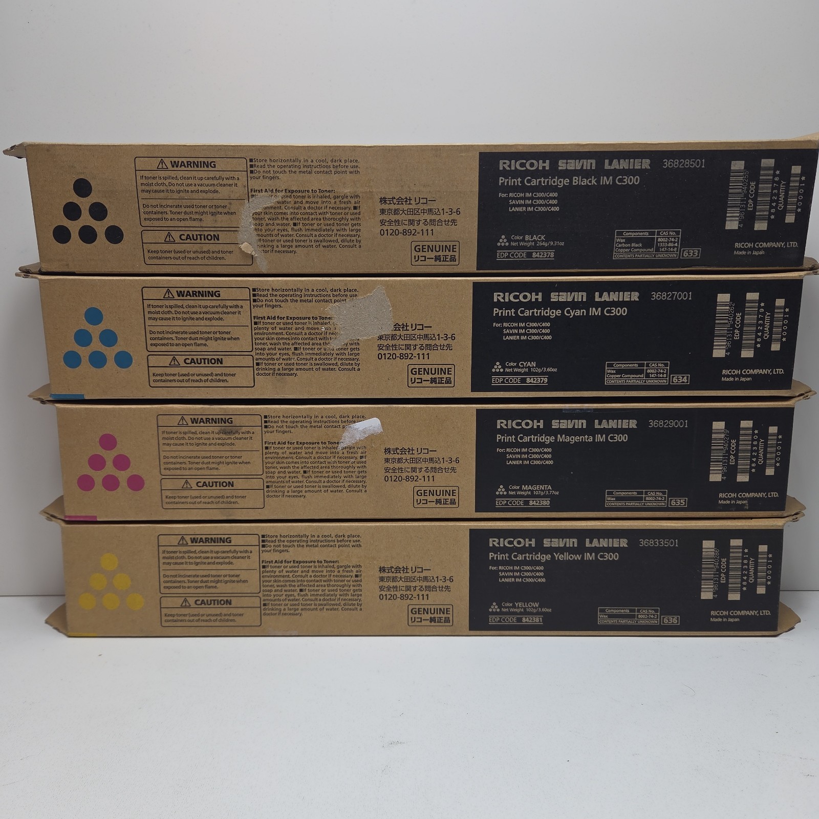 NEW GENUINE - RICOH FULL SET IM C300 TONER - 842378 842379 842380 842381 SEALED