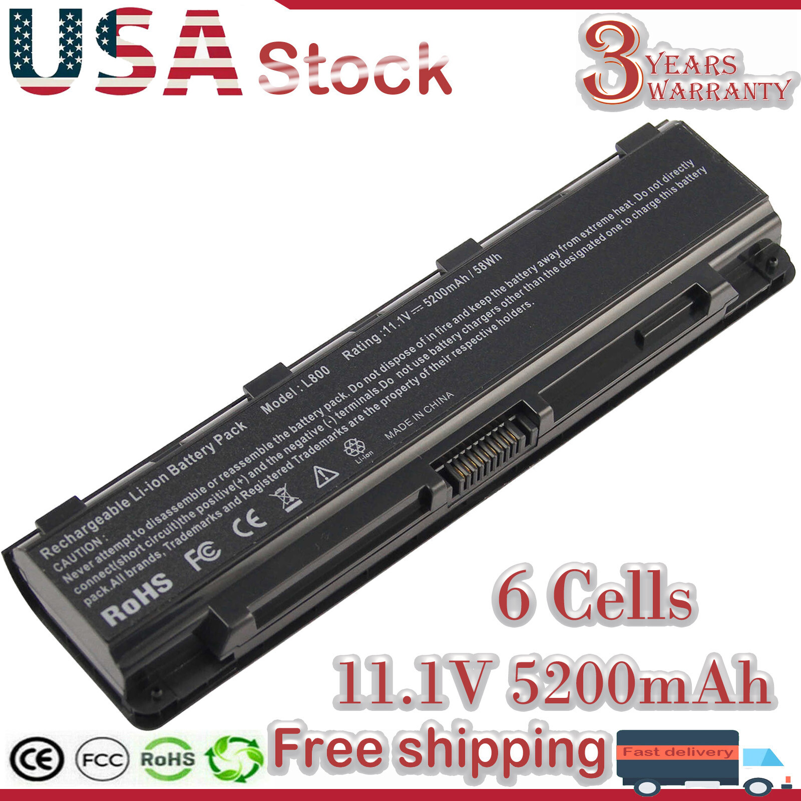 Battery For Toshiba Satellite L875D-S7332 L875D-S7342 L855D-S5242 L855D-S5220