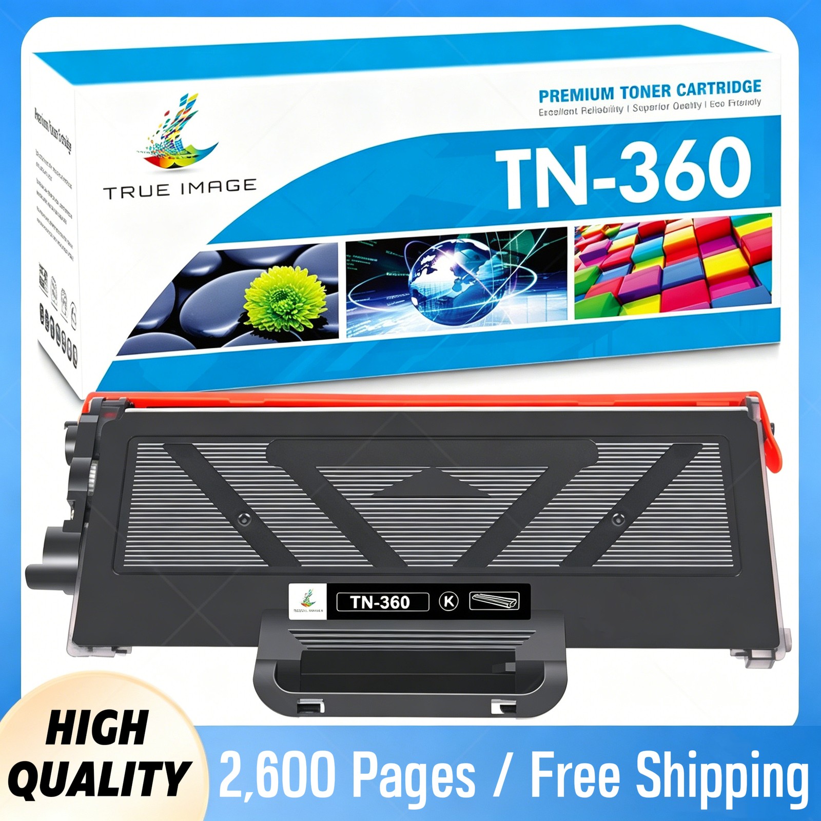 1PK TN360 Toner Cartridge For Brother TN-360 HL-2140 HL-2170W MFC-7340 MFC-7840W