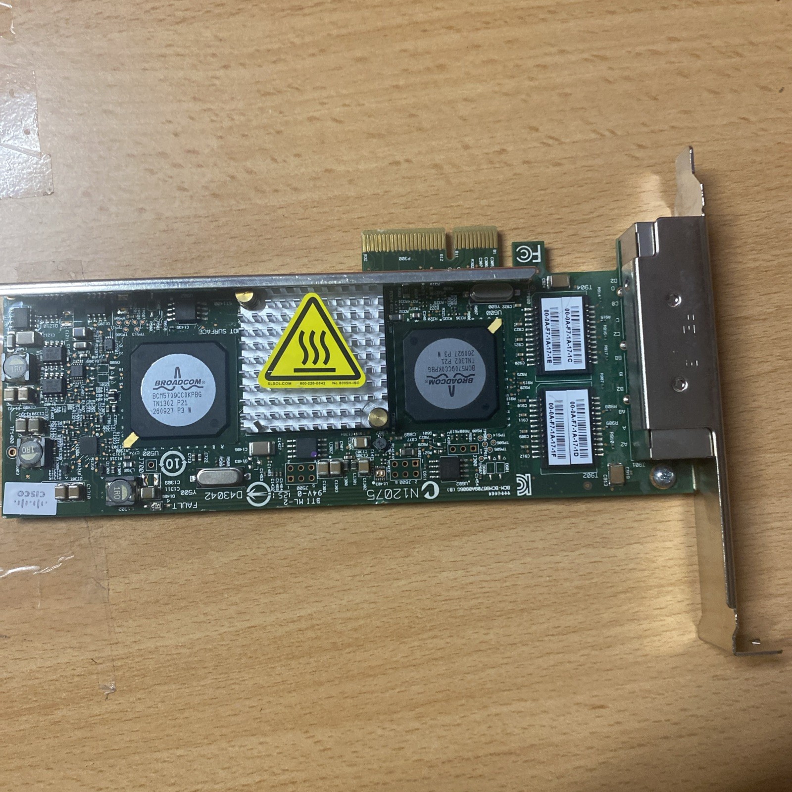 Cisco BCM5709 4-Port 1Gb Gigabit Ethernet PCIe Server Adapter 73-12075-05