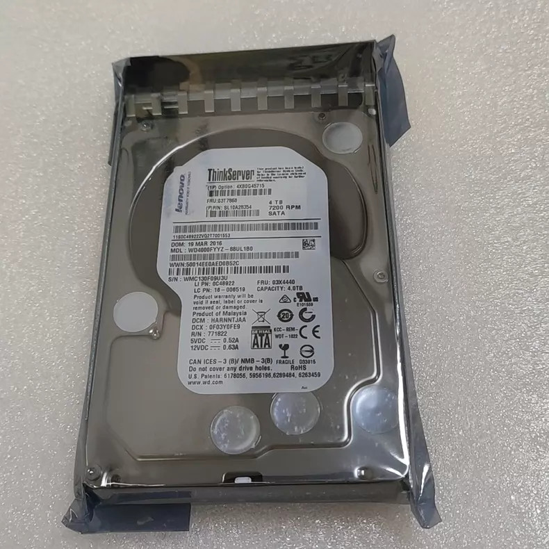 Lenovo 4XB0G45715 03T7868 03X4440 3.5" 4T SATA ST4000NM0033 server hard drive