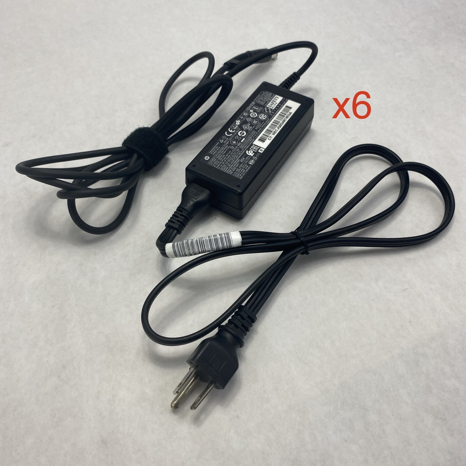 HP PPP009D 65W 19.5V 3.33A 7.4mm Laptop AC Adapter w/ Power Cord - Lot of 6