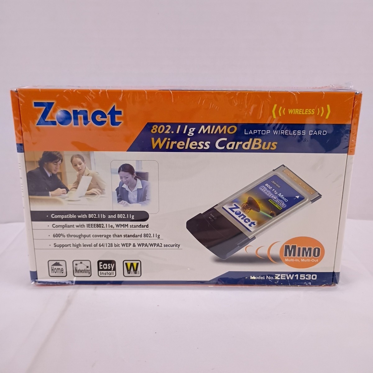 Zonet 802.11g MIMO Wireless CardBus PCI Adapter 54Mbps ZEW1530 New and Sealed 