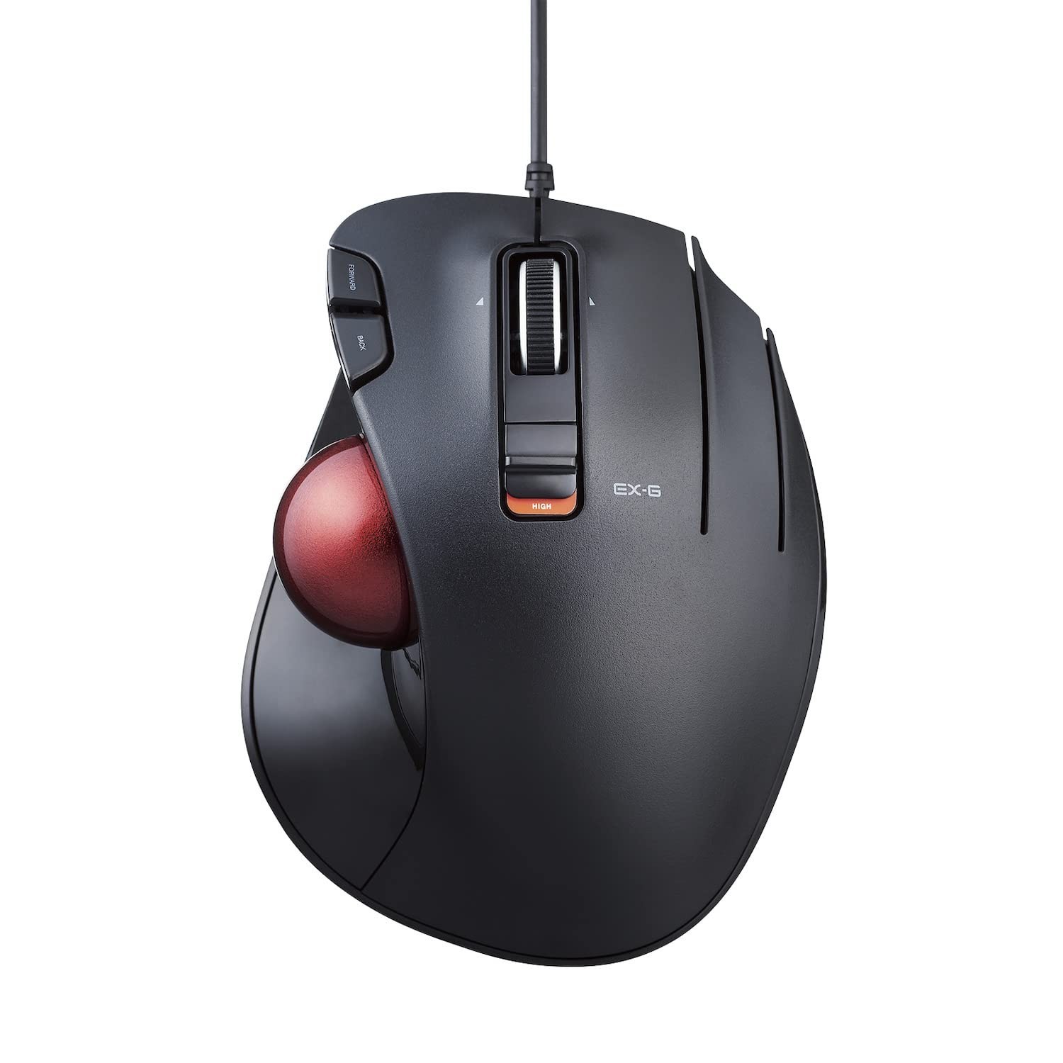 ELECOM EX-G Wired Trackball Mouse, Ergonomic Thumb Control, Smooth Tracking R...