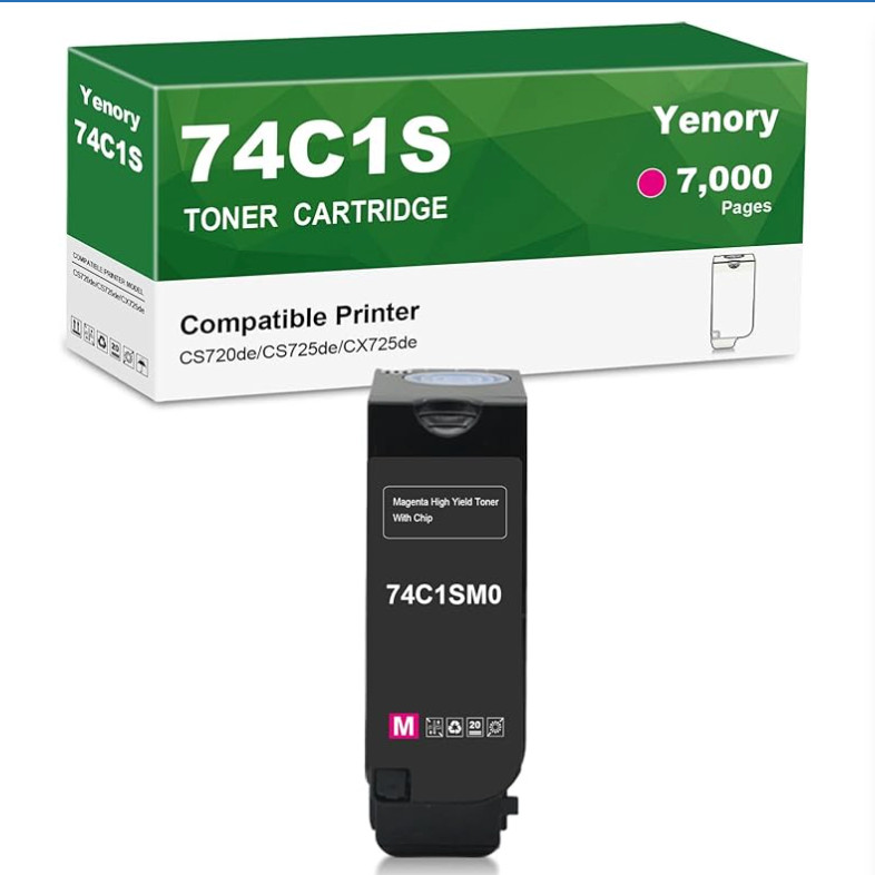 74C1SMO for Lexmark Magenta 7000 Pages Toner Cartridge High Yield CS720 CS725