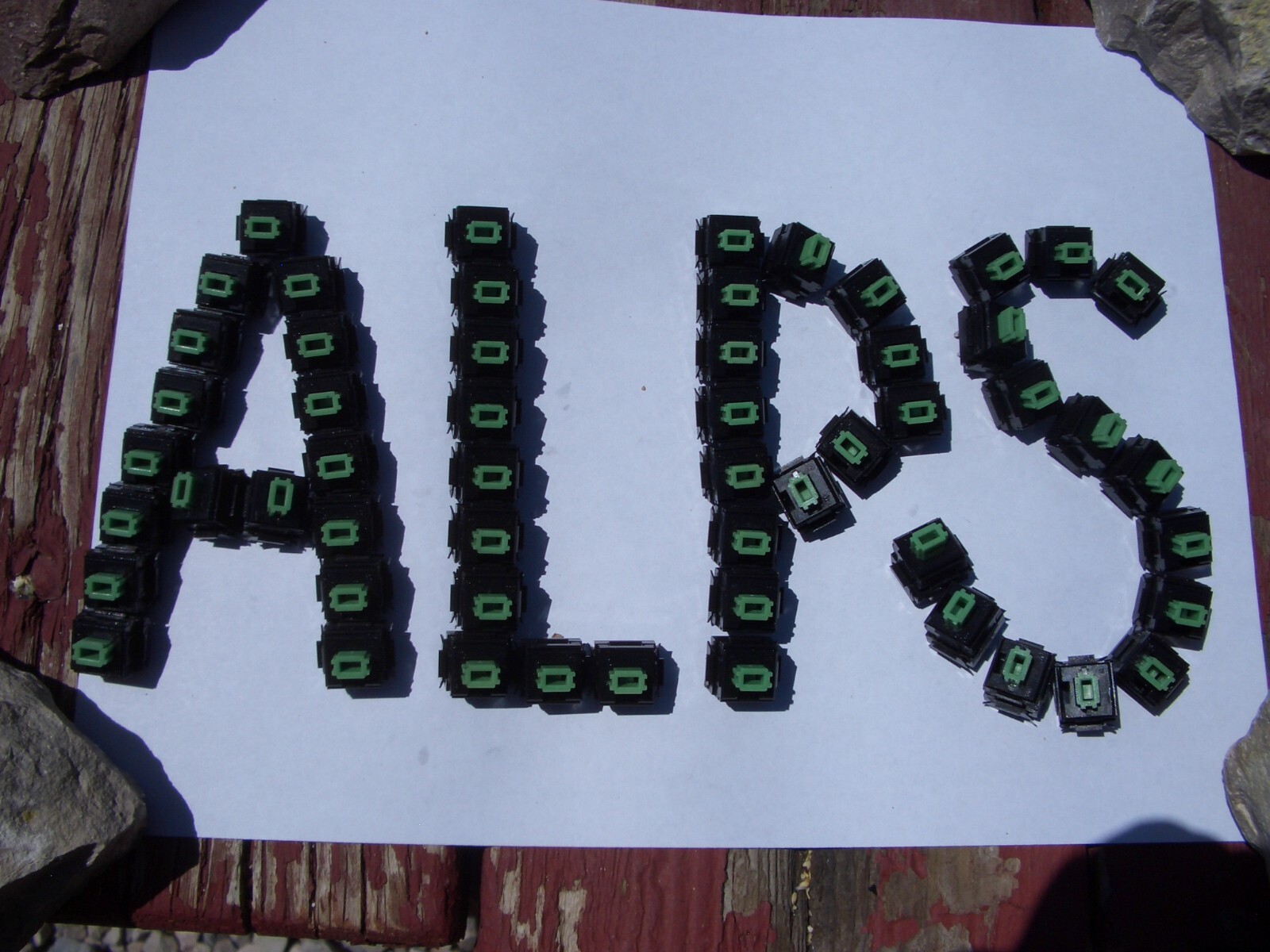 KEYSWITCHES:  RARE SKCL "GREEN ALPS" SWITCHES, LOT-OF-FIVE  $15.50  +$5.75 S/H