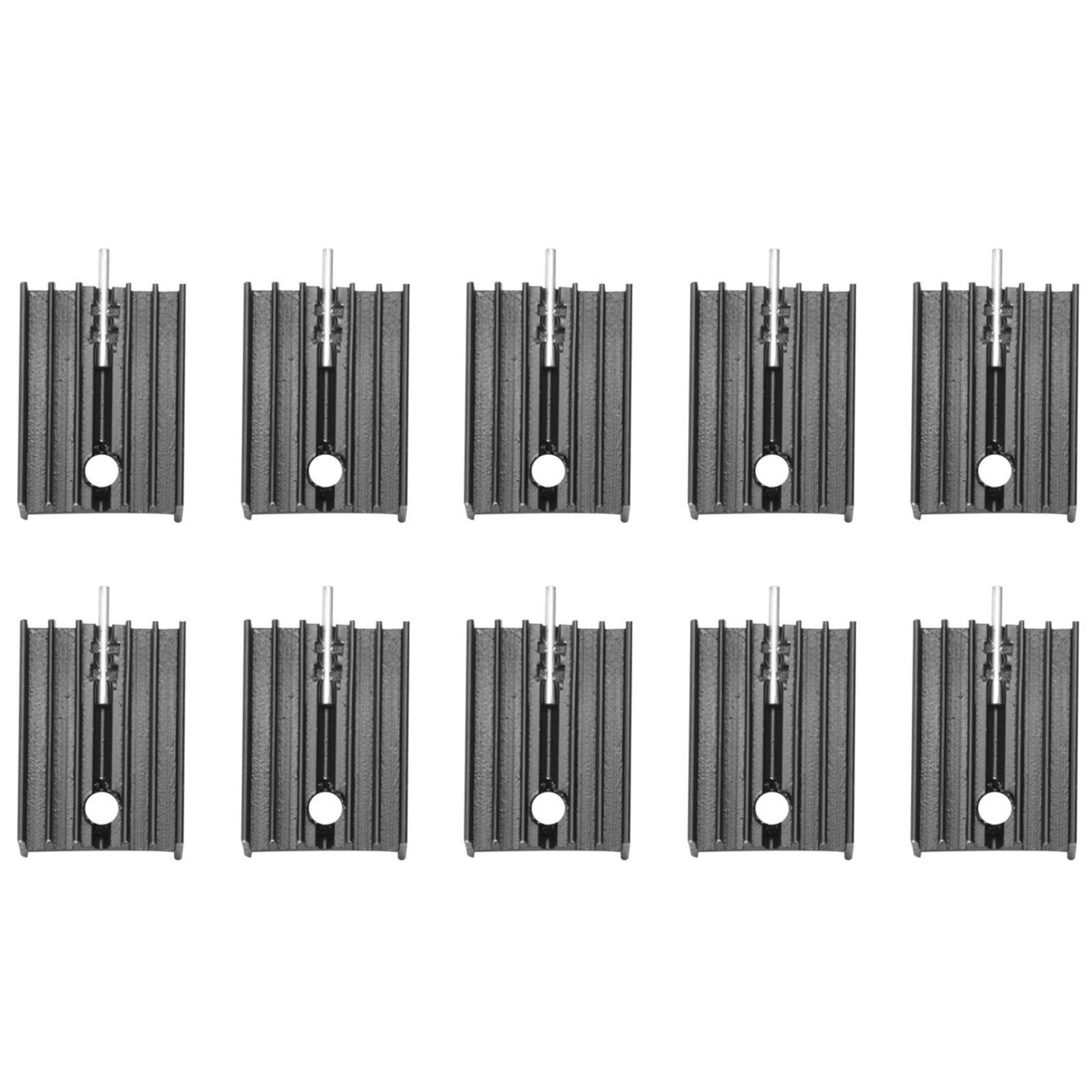 10 Pcs 21x15x11mm Black Aluminum Heat Sink for TO-220 Mosfet Transistors H7W6