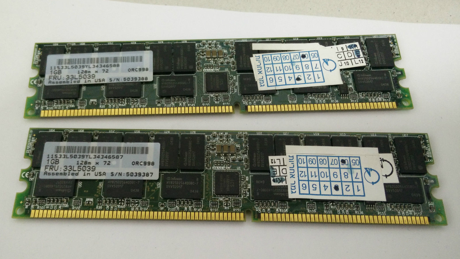 14x IBM 33L5039 38L4031 1GB PC2100 266MHz DDR REG ECC Server Memory Modules