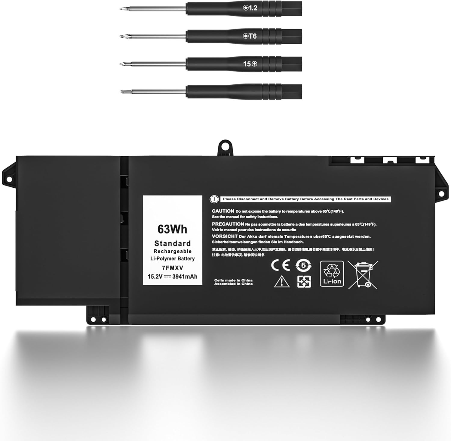 7FMXV 63Wh 4-Cell Laptop Battery Replacement for Latitude 4M1JN 1PP63 727CG