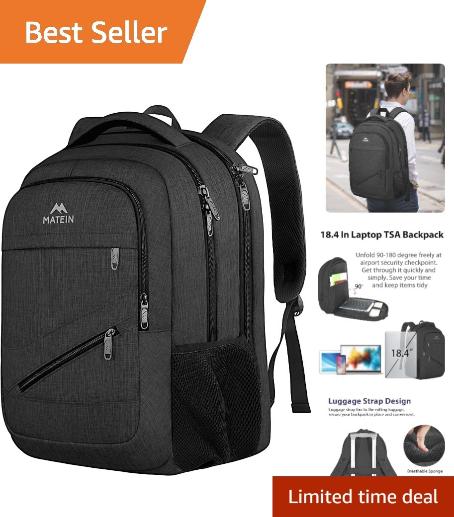 18-Inch Anti-Theft Laptop Backpack: 50L TSA Approved Water-Resistant Elegance