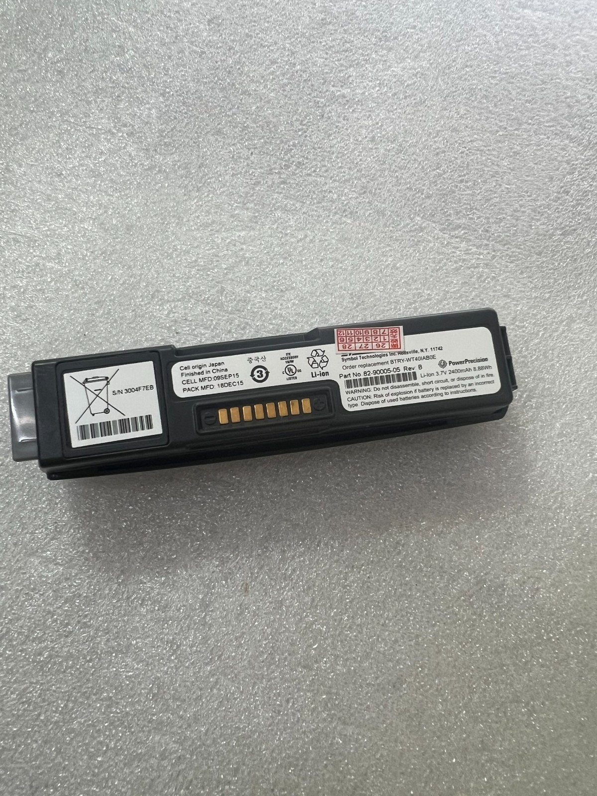 82-90005-05 New 2400mAh Battery for SYMBOL WT4000 WT4070 WT4090 WT41N0