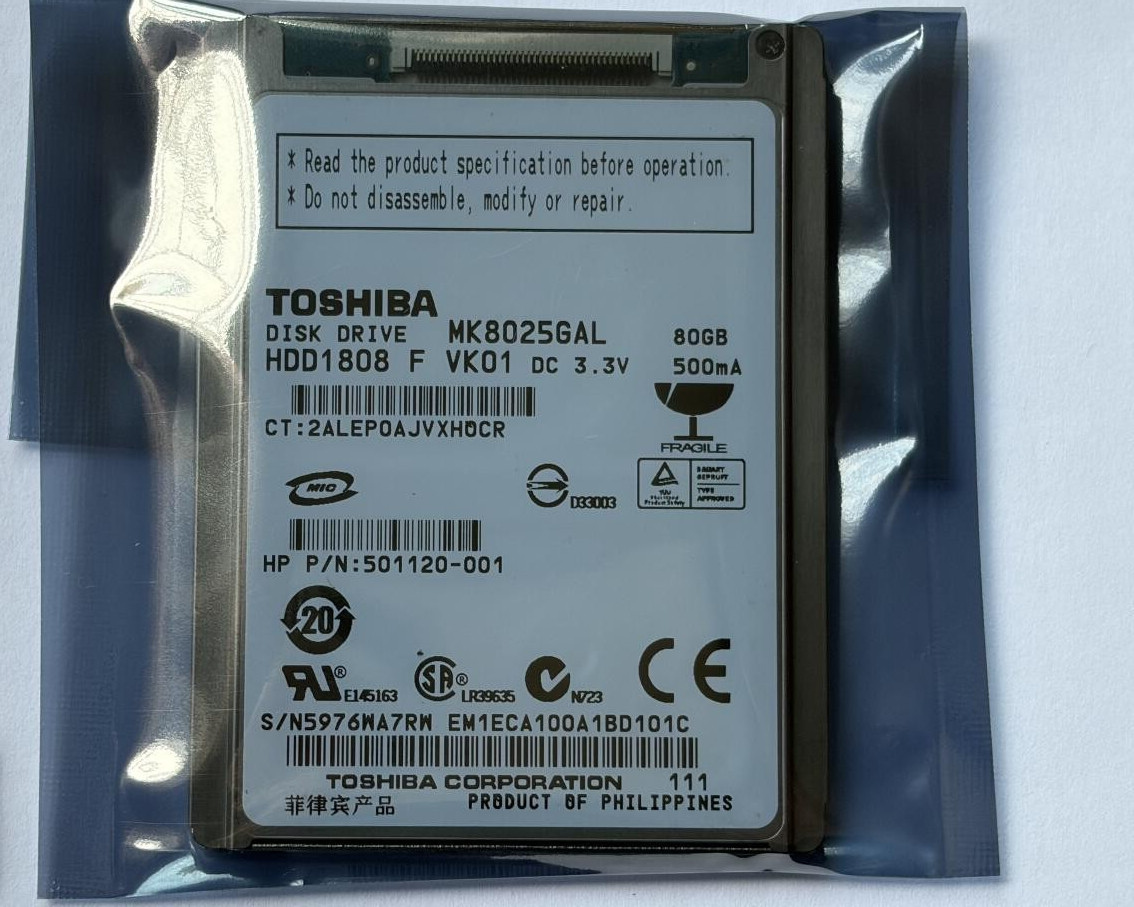Toshiba MK8025GAL 80GB 1.8" CE 5MM hard drive disk for Laptop/IPOD/ Video camera