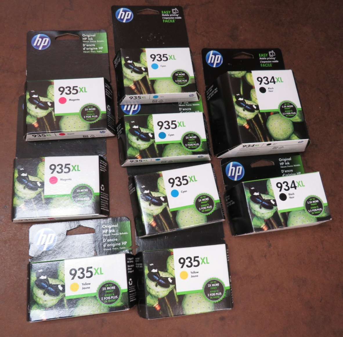 HP 934XL & 935XL Huge Lot of (9) Black & Color Ink Cartridges EXPIRED