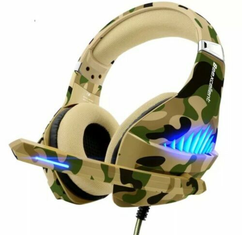 Beexcellent GM-500 Camouflage AUX USB Wired Boom Mic Studio Pro Gaming Headset
