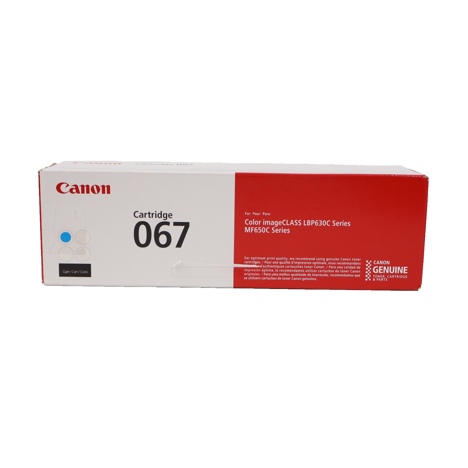 GENUINE -CANON 067 CYAN TONER - 5101C001 LBP630C MF650C OPEN CLAMSHELL