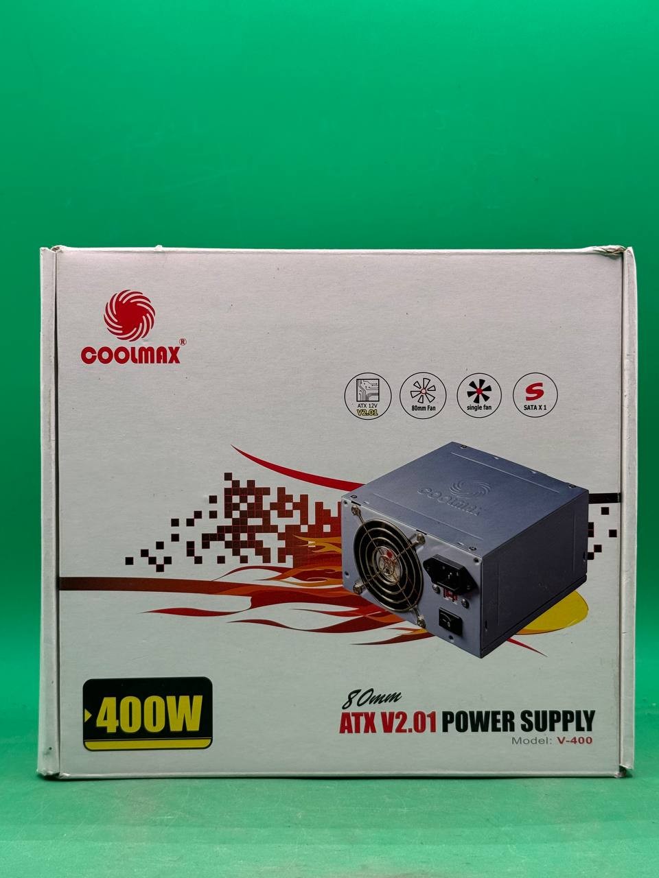 Coolmax V-400 400W ATX v2.01 Power Supply w/ Cord Box TC