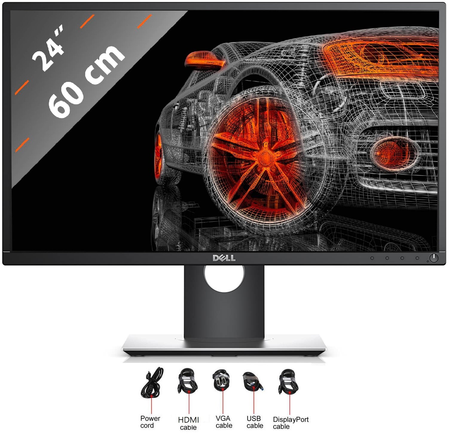 Grade B Dell Professional P2317H 23" Screen LED-Lit Monitor HDMI VGA 