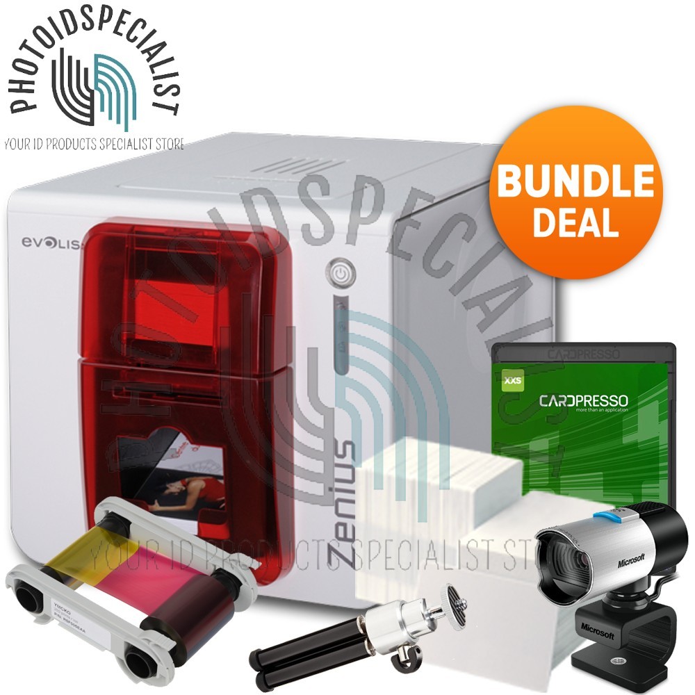 Evolis Zenius Expert Single Side w/Mag. ISO Complete ID Card Printer System