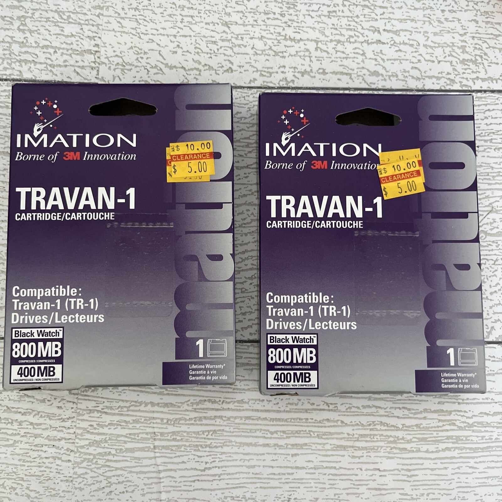 Vintage 1998 Imation Travan-1 Data Cartridge 400 MB/800 MB 2 Sealed Lot USA Made