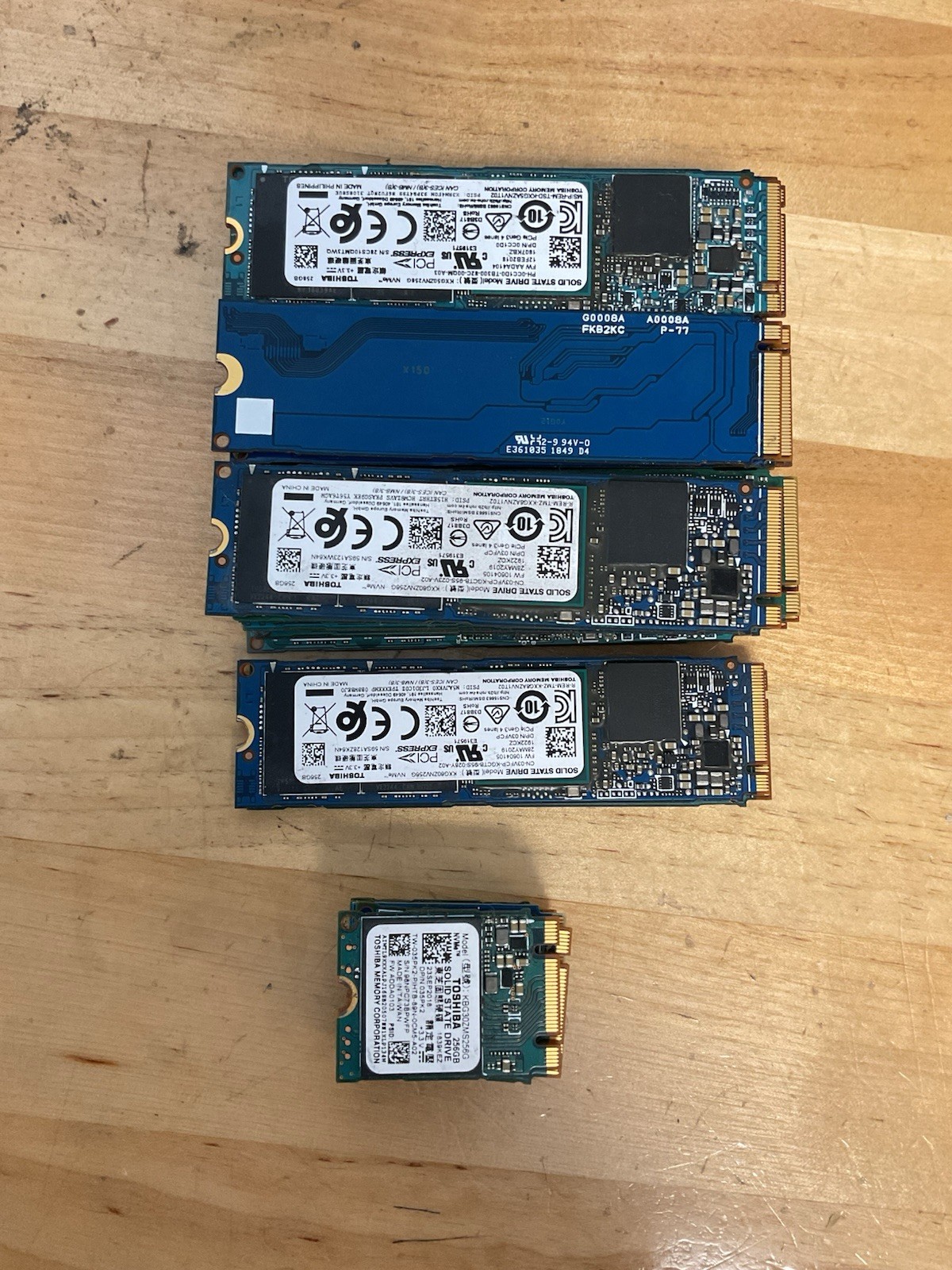 LOT OF 42 256GB M.2 NVMe SSDs 33x 2280 + 9x Short Form Factor 10.75TB