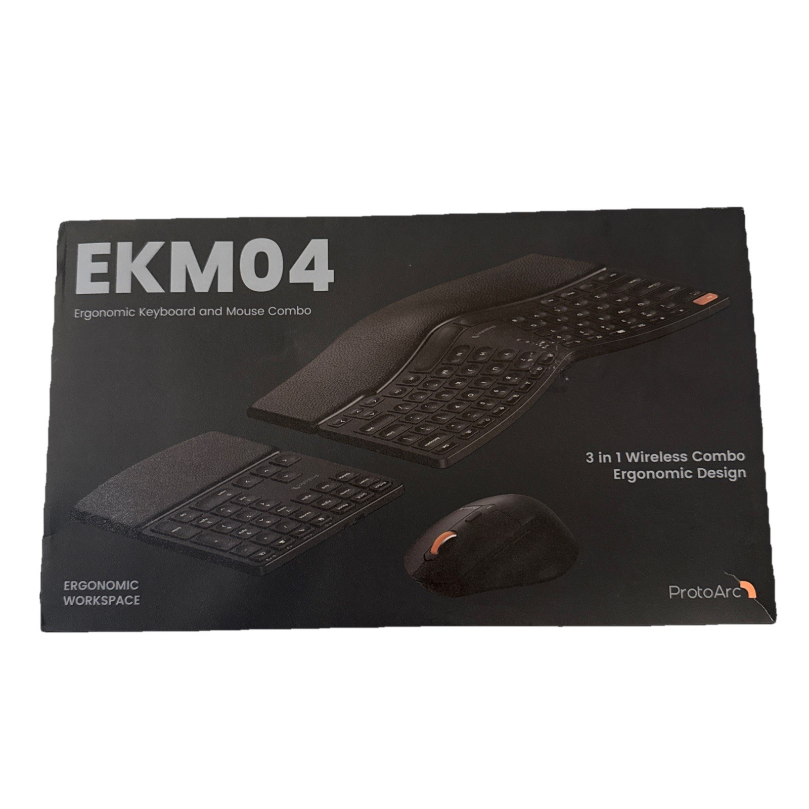ProtoArc Ergonomic Keyboard Mouse, EKM04 2.4GHz Wireless Keyboard And Mouse