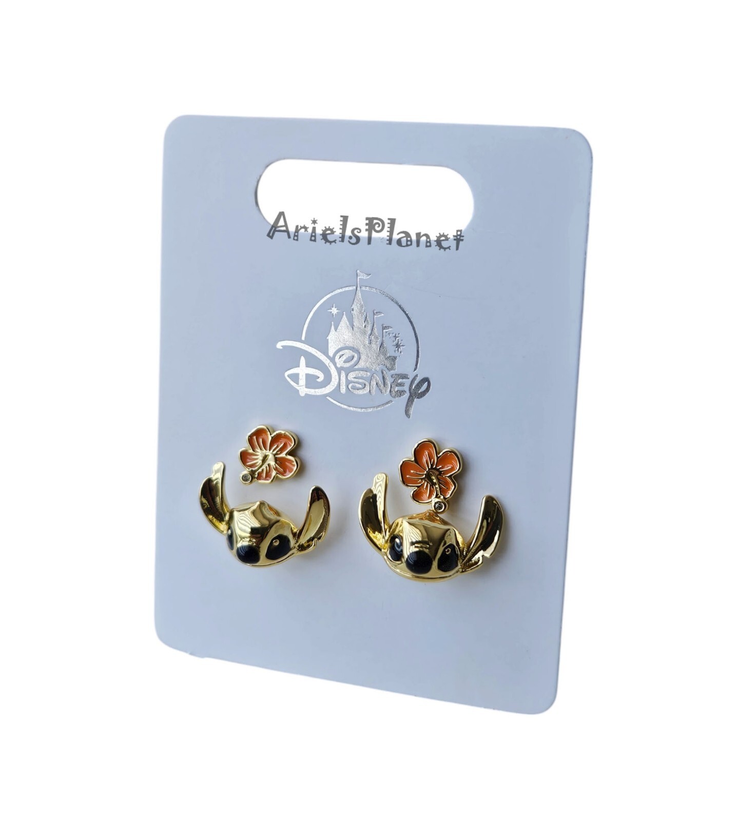Disney Parks Lilo & Stitch Leaf Goldtone Earrings Set of 2 Studs