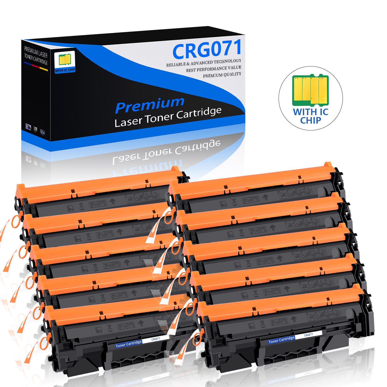 10PK Canon 071 Black Toner Cartridge Compatible for ImageCLASS LBP122dw MF272dw