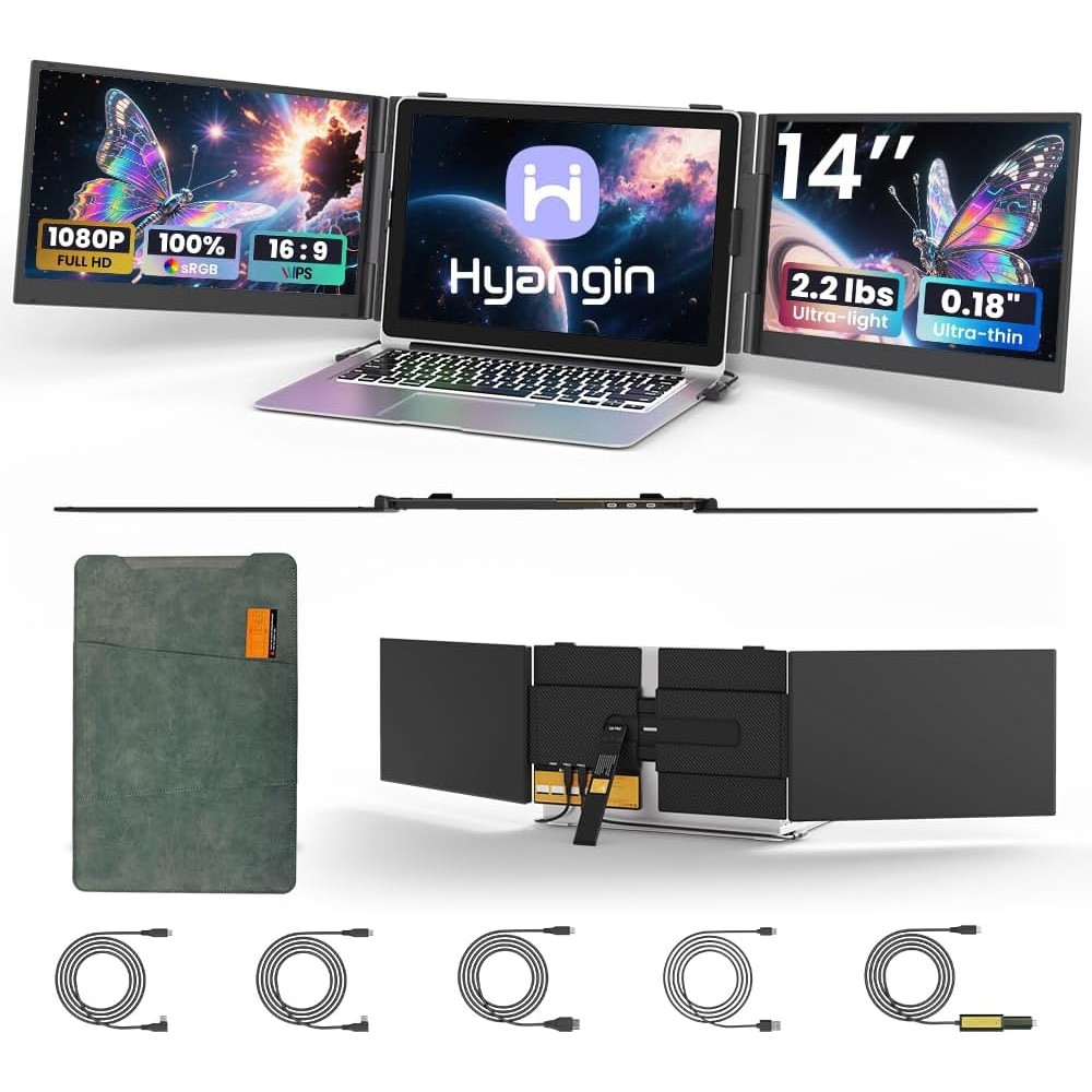 90% NEW Hyangin S8 Pro Triple Monitor Portable Laptop Screen Extender Ultra Slim