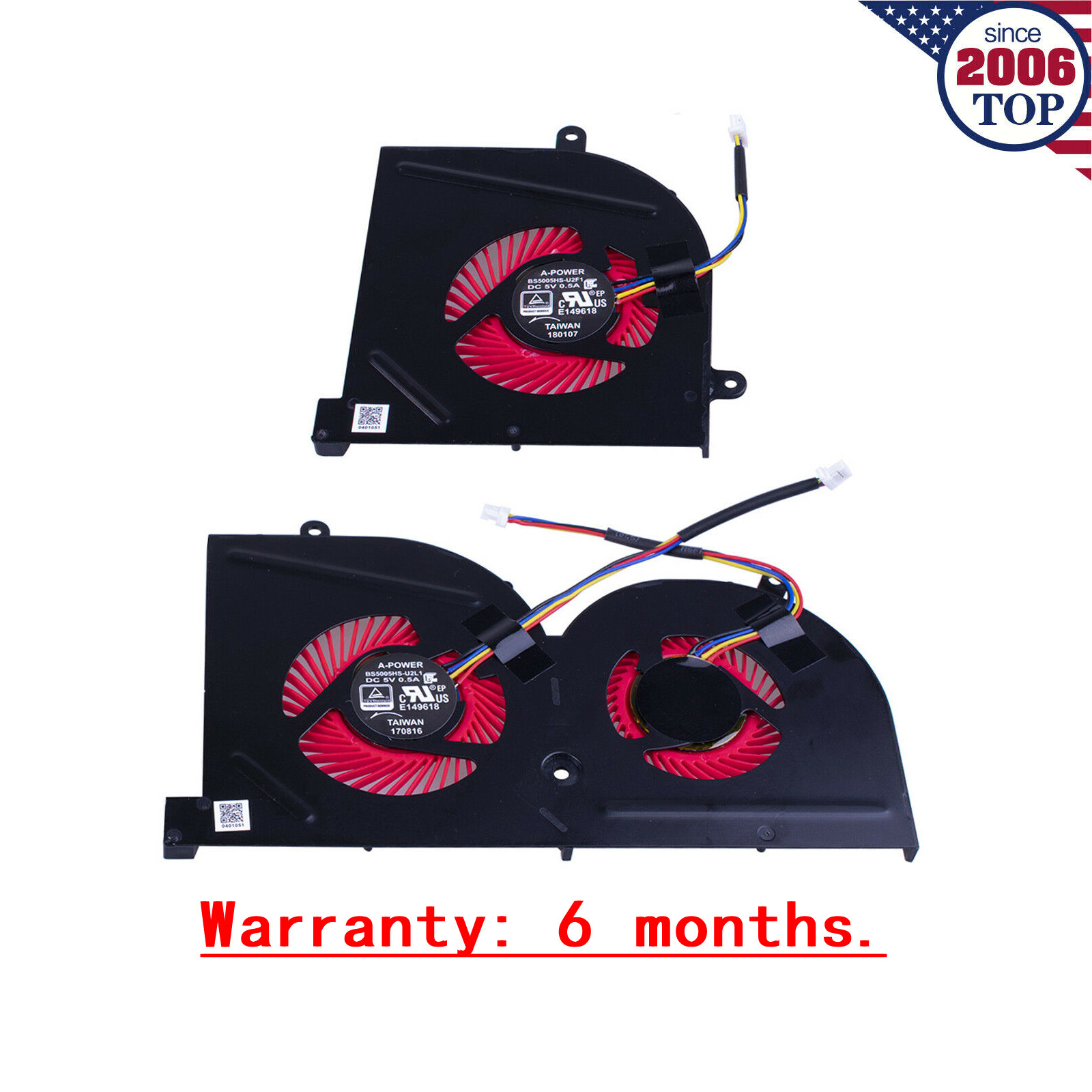 CPU+GPU Cooling Fan for MSI GS63 GS63VR GS73 Series Pair Fans US Shipping