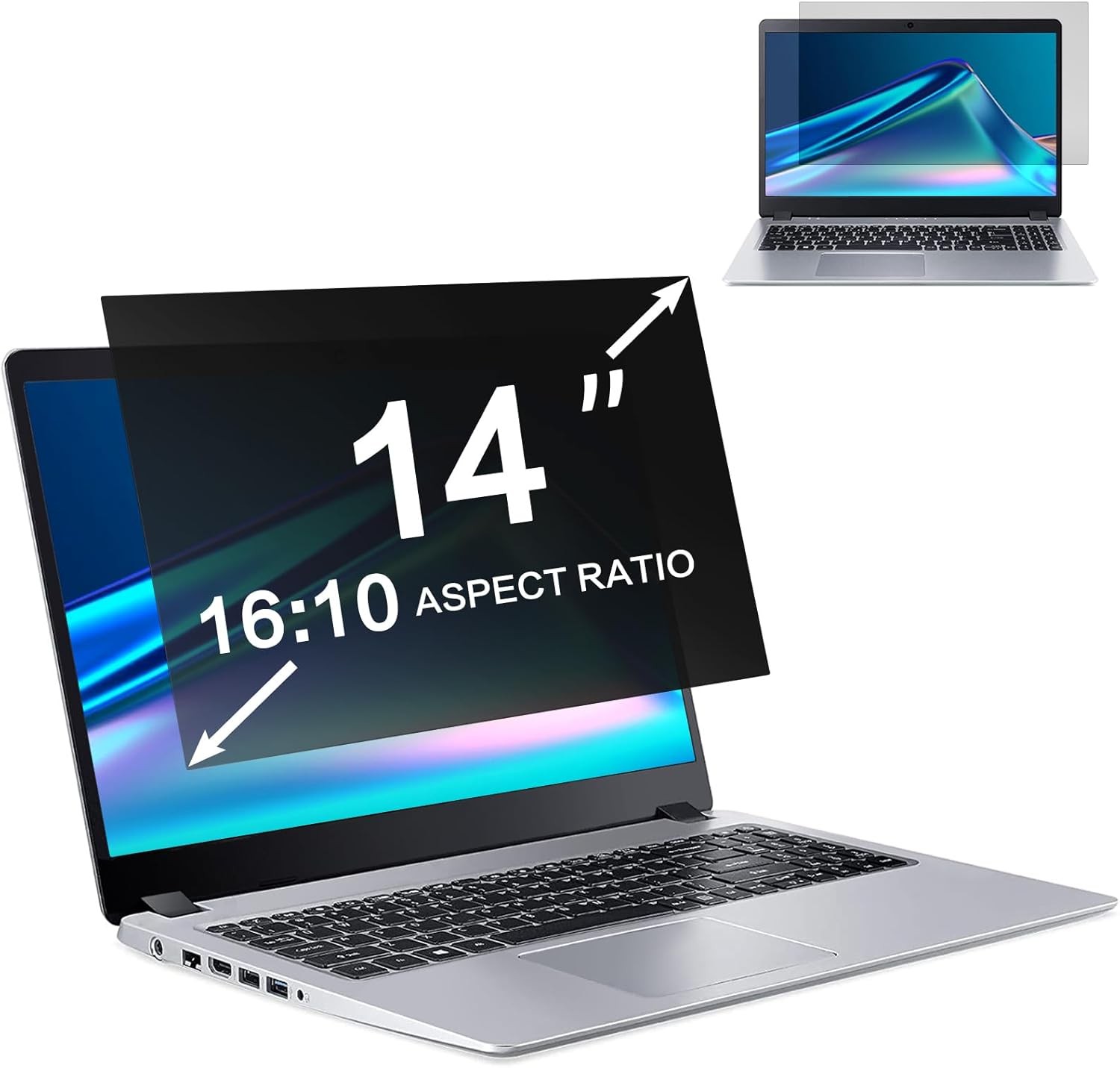 2 X Anti-peeping Screen guard For Lenovo IdeaPad 5i/5 2-in-1 (14'', Gen 9) 14"