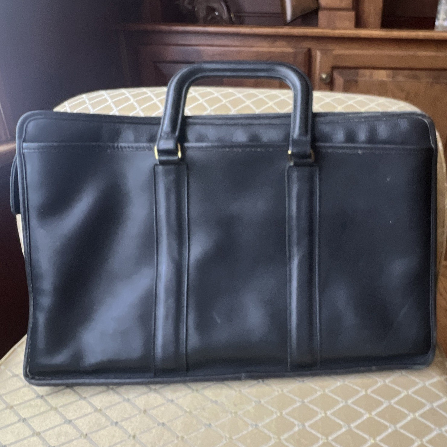 Vintage Coach Black Leather Embassy Briefcase 