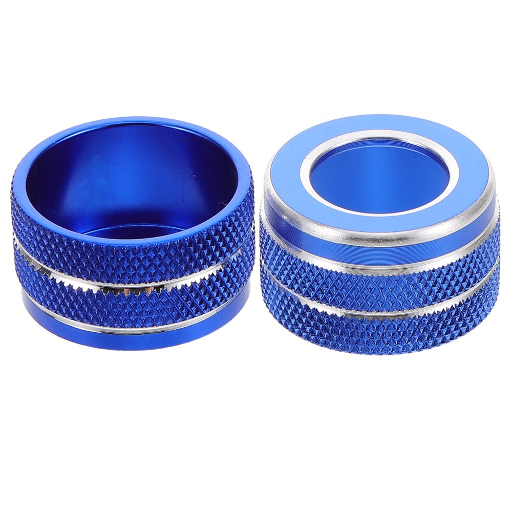 2Pcs Aluminum Blue Car Volume Knob Trim Rings Durable Suitable for Interior