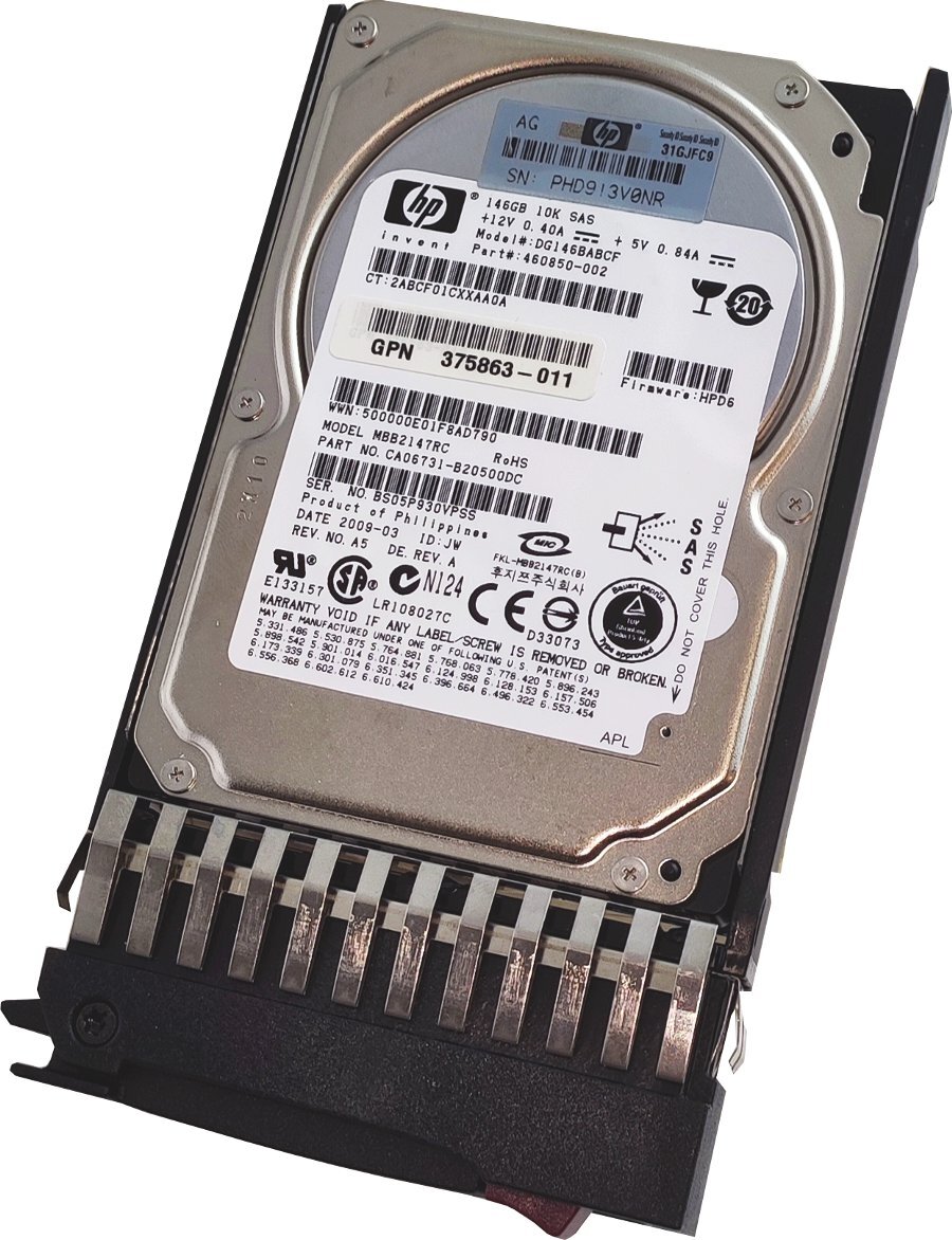 HP DG146BABCF PN:460850-002 GPN: 375863-011 Spare: 432320-001 146GB