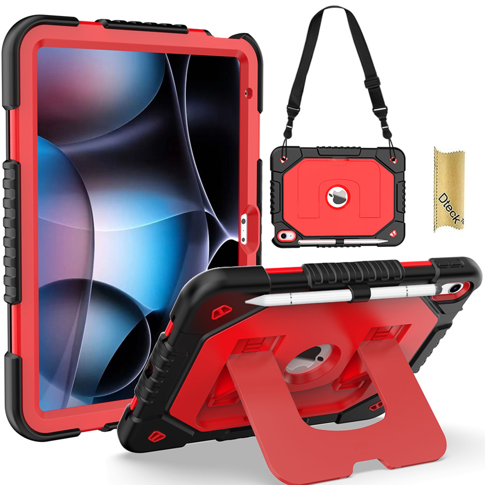 Kids Friendly Case for iPad (A16) 11th/10th Gen Heavy Stand Cover with Stylus