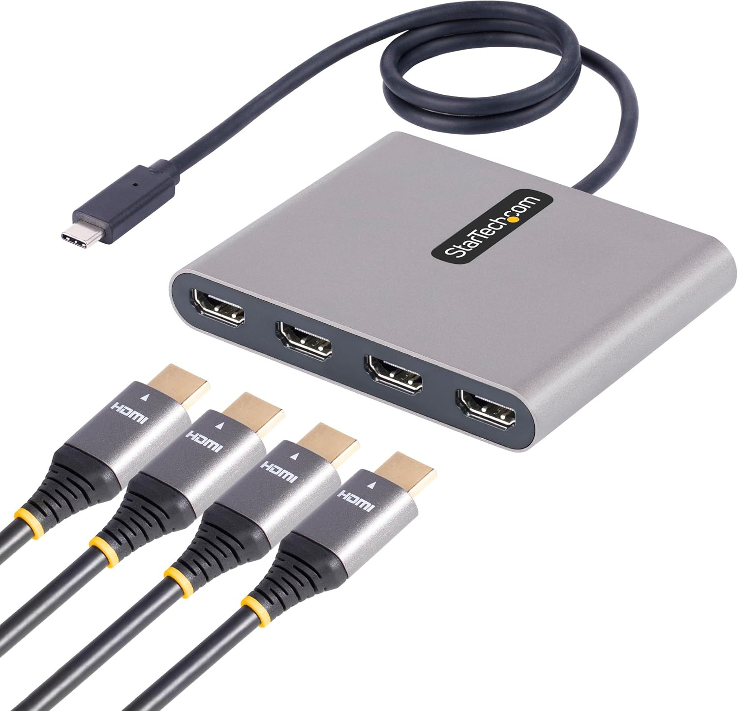Startech USB-C to Quad HDMI Adapter, USB Type-C to 4 HDMI Monitor Converter, 4X