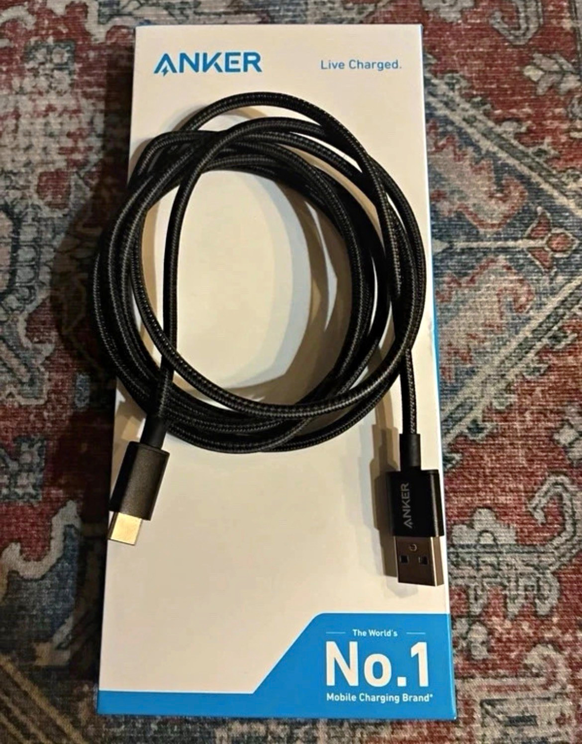 Anker 6 Ft USB-A to USB-C Braided Black Cables - Lot of 3