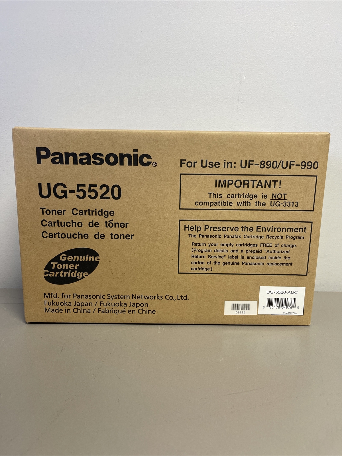 New Sealed GENUINE Panasonic UG-5520 UG5520 Toner Cartridge Brand NEW Sealed