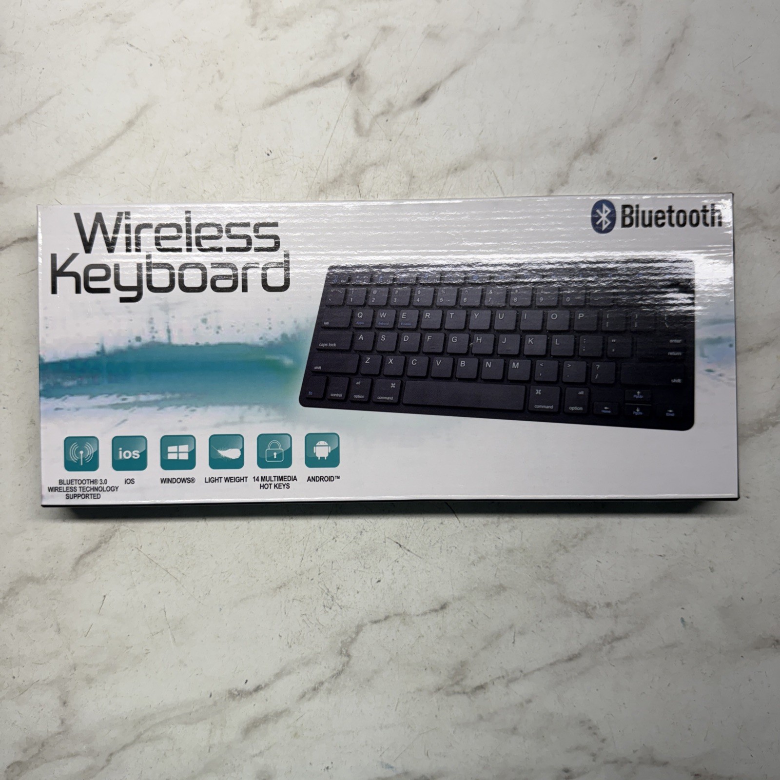Bluetooth Wireless Keyboard Black With black Keys NEW