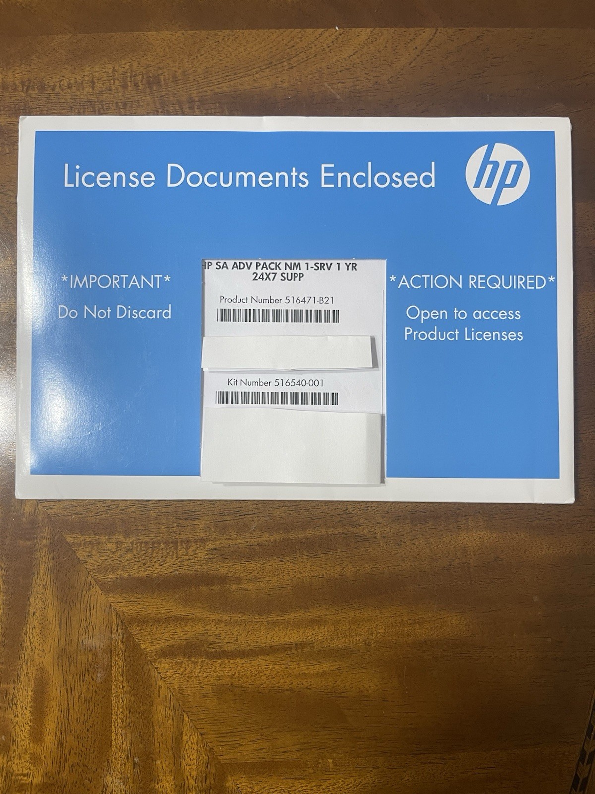 HPE 516471-B21 Smart Array Advance Pack 1Srv 1 year Brand New 516540-001